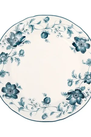 Acheter Direct Assiette plate en faïence bleu d26cm - Margaux