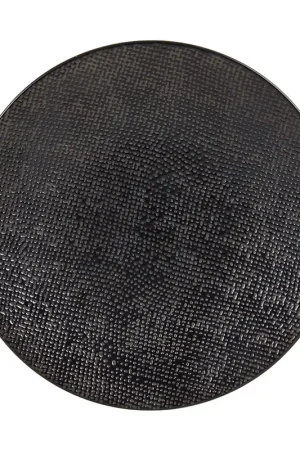 Assiette à dessert en grès noir d20.5cm - Vesuvio Top Vente