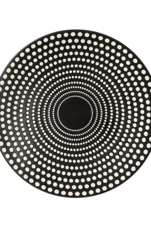 Assiette à dessert en grès pois noir d20.5cm - galaxy Offre Du Jour