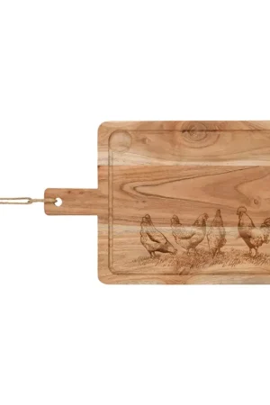 Achat Immédiat Planche à découper poule en acacia 50x30cm - Basse-cour