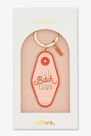 Porte-clés "bad bitch club" en émail rose Affaire À Saisir