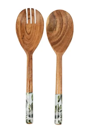 Achat Immédiat Couverts à salade en acacia vert - Passiflore