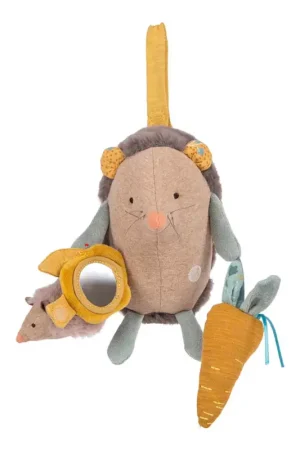 Achetez Aujourd'hui Peluche d'activités à suspendre hérisson en coton marron - Trois petits lapins