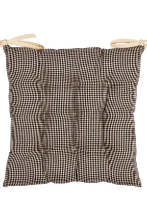 Achetez Aujourd'hui Galette de chaise carré en coton noir 40x40cm - Campagne