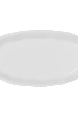 Achat Immédiat Plat en faïence blanc 43x24cm - Darcy
