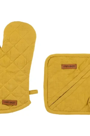 Acheter Direct Gant et manique en coton moutarde - Cellier