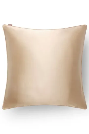 Taie d'oreilleren soie champagne 65x65cm Vente Flash