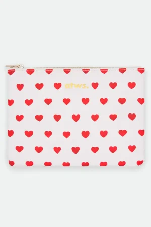 Super Prix Pochette cœur en tissu rayé blanc et rouge