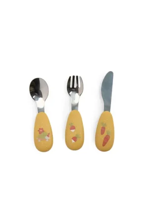 Top Vente Set de couverts en silicone 3 pièces - Trois petits lapins