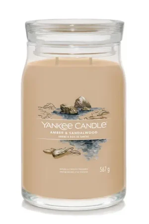 Must-Have Bougie jarre parfumée Ambre et bois de santal 100h