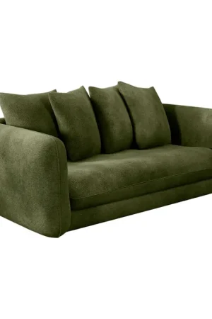 Canapé fixe 2 places Basile - Velours - Seven Vert Turtle Acheter En Ligne