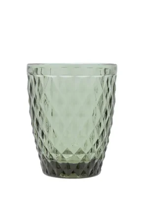 Gobelet en verre vert 22cl - Diamond Solde