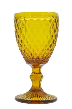 Verre à pied en verre ambré 20cl - Diamond Marque