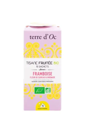 Tisane 15 sachets fruitée bio saveur framboise fleur de sureau et grenade Nouvelle Collection