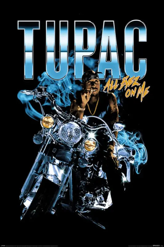 Poster Tupac Shakur All Eyez Motorcycle 61x91,5cm Offre Exclusive