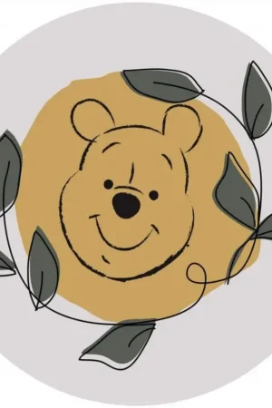 Quantité Limitée Papier Peint - Winnie Pooh Garland 125x125cm - Rond - Intissé - Adhésif