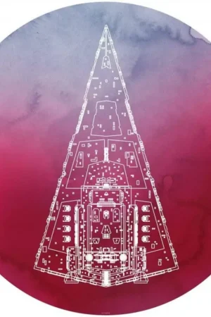 Quantité Limitée Papier Peint - Star Wars Star Destroyer 125x125cm - Rond - Intissé - Adhésif