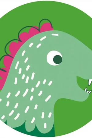 Achat Immédiat Papier Peint - Little Dino Tyranno 125x125cm - Rond - Intissé - Adhésif