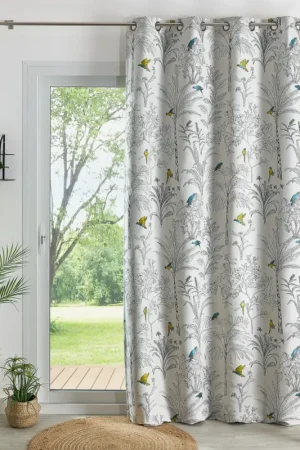 Vente Directe Rideaux Jacquard imprimé floral et perroquets