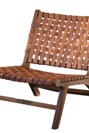 Affaire À Saisir Fauteuil Lounge bois de noyer et cuir