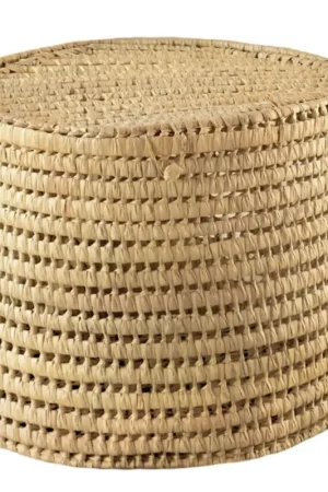 Malle ronde feuille de palmier Bon Marché