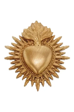 Achat Immédiat Ex-voto coeur doré déco murale