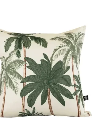 Coussin d'extérieur déperlant imprimé palmiers Nouvelle Collection