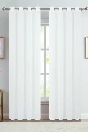 Paire de voilages unis pour baie vitrée Top Vente