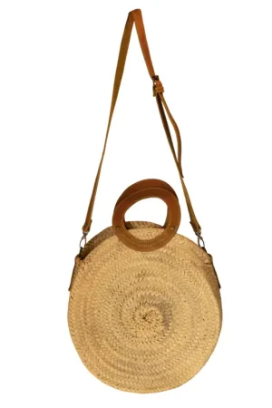 Panier rond anse cuir Expédié Aujourd'hui