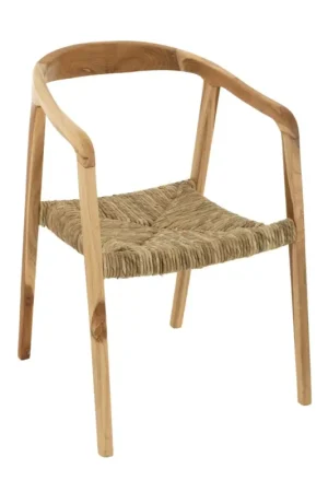 Chaise en bois de teck et paille Affaire À Saisir