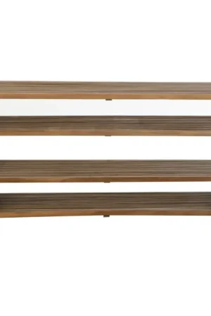 Prix Promo Meuble console avec étagère gigogne en teck lot de 2