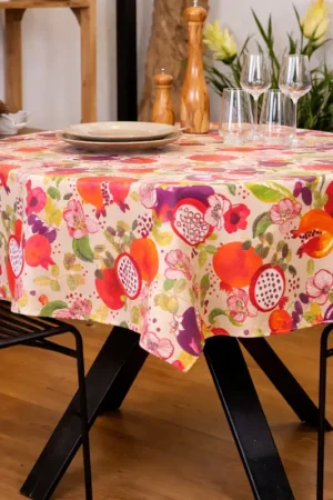 Achetez Aujourd'hui Nappe ronde enduite motif fruits