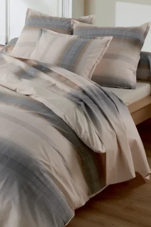 Taie d’oreiller percale de coton dégradé rayé Meilleur Choix