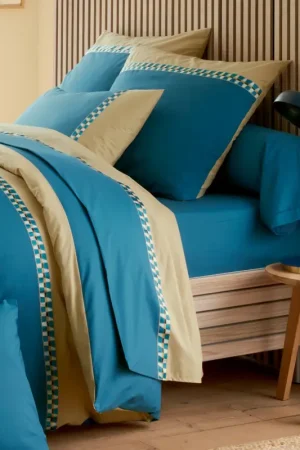 Taie d’oreiller percale de coton géométrique Bon Plan