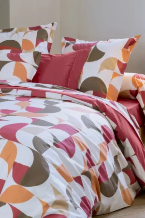 Offre Spéciale Taie d’oreiller percale de coton géométrique