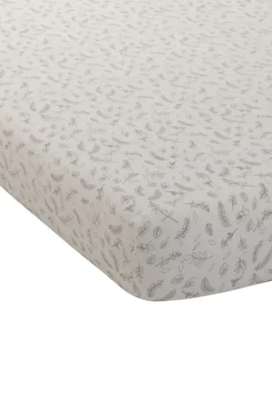 Prix Réduit Drap housse bébé en jersey motif feuilles
