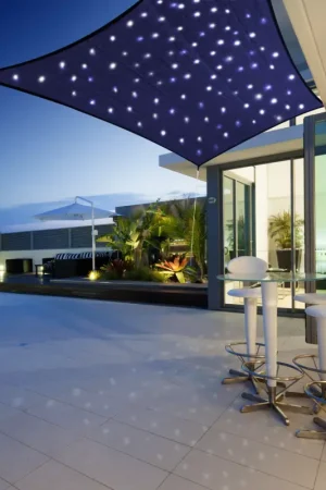 Voile d’ombrage étoilé rectangulaire avec leds solaires Affaire À Saisir