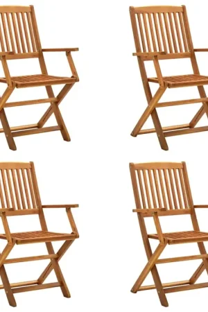Lot de 4 chaises de jardin pliables en bois avec accoudoirs Expédié Aujourd'hui