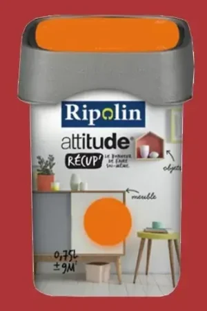 RIPOLIN Peinture Attitude Récup' Rouge coquelicot satin 0,75L Meilleur Choix