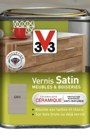 Offre Exclusive Vernis V33 Meubles et Boiseries Satin Gris