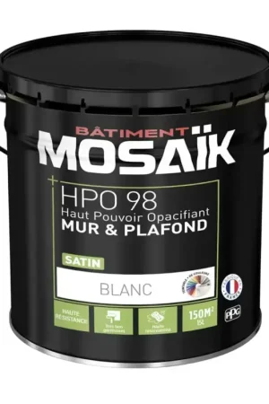 Réduction Peinture Murs & Plafonds MOSAÏK HPO 98 Blanc satin 15L