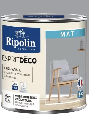 Peinture acrylique RIPOLIN Esprit Déco Mat Gris galet Expédition Rapide