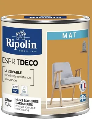 Peinture acrylique RIPOLIN Esprit Déco Mat Jaune ambré Authentique