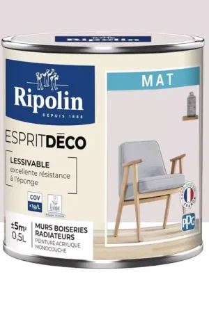 Peinture acrylique RIPOLIN Esprit Déco Mat Rose zouk Expédié Aujourd'hui