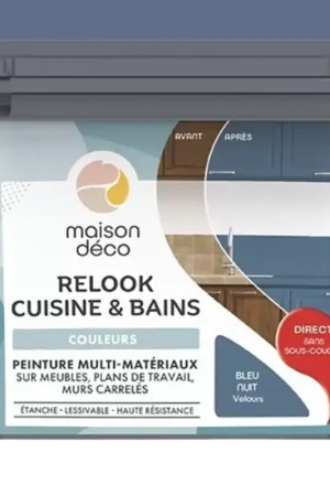 Offre Spéciale Peinture multi-matériaux sur meubles, plans de travail, murs carrelés MAISON DÉCO Relook Cuisine & Bains Bleu nuit