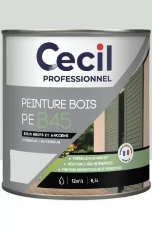 Peinture Bois Acrylique Cécil Professionnel PEB45 Gris clair mat Remise