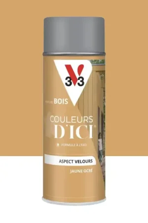 Petit Prix Aérosol Peinture pour Bois Extérieurs V33 Couleurs d'ICI Velours Jaune ocré
