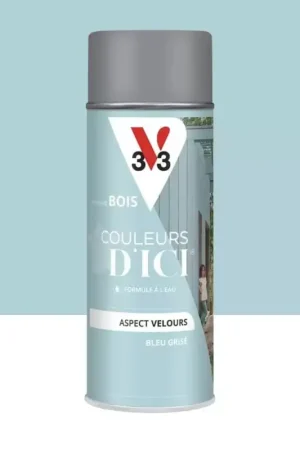 Aérosol Peinture pour Bois Extérieurs V33 Couleurs d'ICI Velours Bleu grisé Prix Cassé