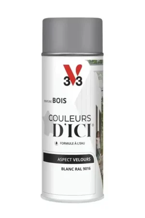 Aérosol Peinture pour Bois Extérieurs V33 Couleurs d'ICI Velours Blanc Retour Gratuit