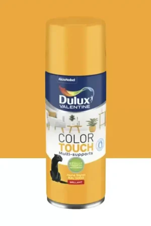 Promotion Saisonnière Bombe aérosol de peinture DULUX VALENTINE Color Touch Jaune signal brillant